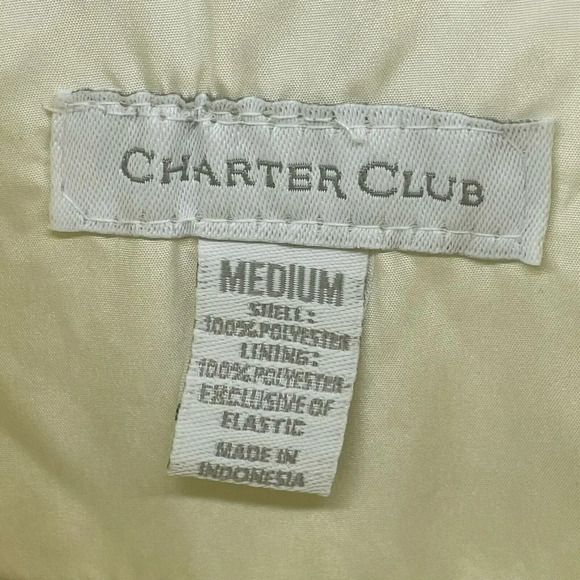 Charter Club Vest Jacket Womens M Ivory White Full-Zip Quilted Ruffled Mock Neck - Picture 9 of 11